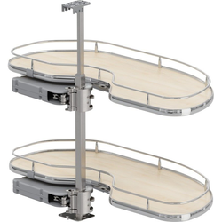 Cornerstone Maxx 2 Tray Blind Corner Swing-Out Organizer, Blind Left, Scalea, Min Opening W 15" Face Frame / 16-1/4" Frameless, Inst H 25-9/16" to 33-3/16", Platinum / Maple