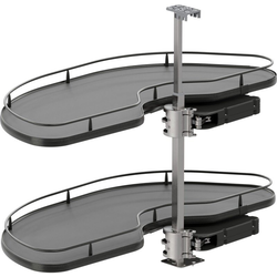 Cornerstone Maxx 2 Tray Blind Corner Swing-Out Organizer, Blind Right, Scalea, Min Opening W 18" Face Frame / 18-1/4" Frameless, Inst H 25-9/16" to 33-3/16", Carbon Steel Gray