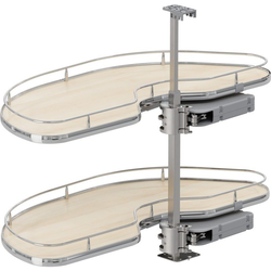 Cornerstone Maxx 2 Tray Blind Corner Swing-Out Organizer, Blind Right, Scalea, Min Opening W 18" Face Frame / 18-1/4" Frameless, Inst H 25-9/16" to 33-3/16", Platinum / Maple