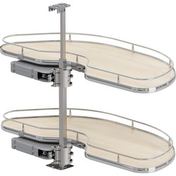 Cornerstone Maxx 2 Tray Blind Corner Swing-Out Organizer, Blind Left, Scalea, Min Opening W 18" Face Frame / 18-1/4" Frameless, Inst H 25-9/16" to 33-3/16", Platinum / Maple