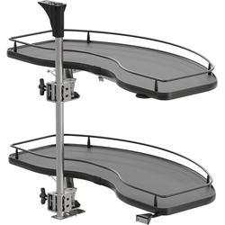 24 to 25-9/16 Inch Height VS CORNERSTONE Swing Scalea Blind Corner Organizer For 18 Inch Minimum Cabinet Opening Width, Carbon Steel Gray