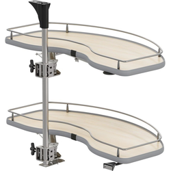28-3/4 to 30-5/16 Inch Height VS CORNERSTONE Swing Scalea Blind Corner Organizer For 18 Inch Minimum Cabinet Opening Width, Platinum / Maple