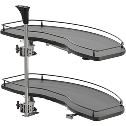 28-3/4 to 30-5/16 Inch Height VS CORNERSTONE Swing Scalea Blind Corner Organizer For 24 Inch Minimum Cabinet Opening Width, Carbon Steel Gray