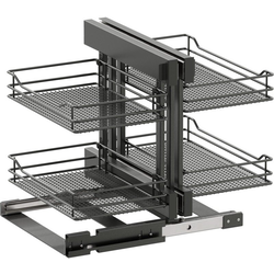 VS COR FLEX Saphir Base Pullout For 15 Inch Minimum Cabinet Opening Width, Carbon Steel Gray
