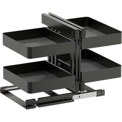 VS COR FLEX Planero Base Pullout For 17-1/2 Inch Minimum Cabinet Opening Width, Carbon Steel Gray