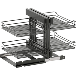 VS COR FLEX Saphir Base Pullout For 17-1/2 Inch Minimum Cabinet Opening Width, Carbon Steel Gray