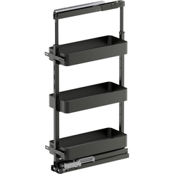 37-1/2 to 47-1/4 Inch Height VS TAL Pantry Planero Base Pullout For 9 Inch Cabinet Opening Width, Carbon Steel Gray
