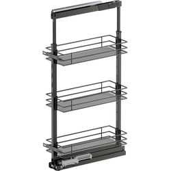 37-1/2 to 47-1/4 Inch Height VS TAL Pantry Saphir Base Pullout For 9 Inch Cabinet Opening Width, Carbon Steel Gray