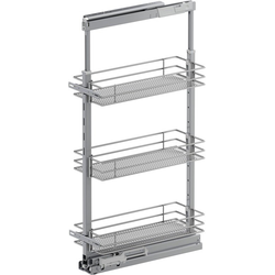 37-1/2 to 47-1/4 Inch Height VS TAL Pantry Saphir Base Pullout For 9 Inch Cabinet Opening Width, Platinum