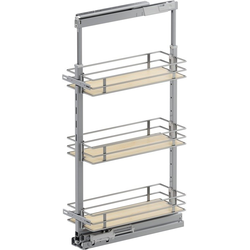 37-1/2 to 47-1/4 Inch Height VS TAL Pantry Scalea Base Pullout For 9 Inch Cabinet Opening Width, Platinum / Maple