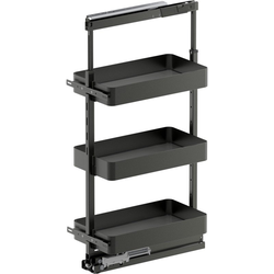 37-1/2 to 47-1/4 Inch Height VS TAL Pantry Planero Base Pullout For 12 Inch Cabinet Opening Width, Carbon Steel Gray