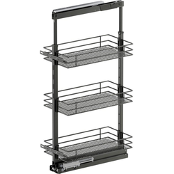 37-1/2 to 47-1/4 Inch Height VS TAL Pantry Saphir Base Pullout For 12 Inch Cabinet Opening Width, Carbon Steel Gray