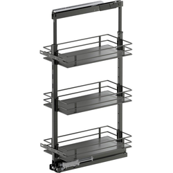 37-1/2 to 47-1/4 Inch Height VS TAL Pantry Scalea Base Pullout For 12 Inch Cabinet Opening Width, Carbon Steel Gray