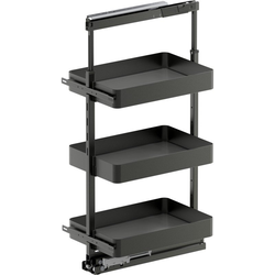 37-1/2 to 47-1/4 Inch Height VS TAL Pantry Planero Base Pullout For 15 Inch Cabinet Opening Width, Carbon Steel Gray