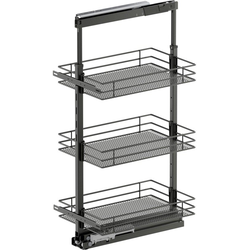 37-1/2 to 47-1/4 Inch Height VS TAL Pantry Saphir Base Pullout For 15 Inch Cabinet Opening Width, Carbon Steel Gray