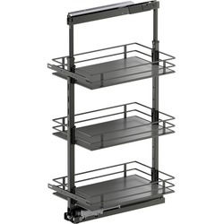 37-1/2 to 47-1/4 Inch Height VS TAL Pantry Scalea Base Pullout For 15 Inch Cabinet Opening Width, Carbon Steel Gray