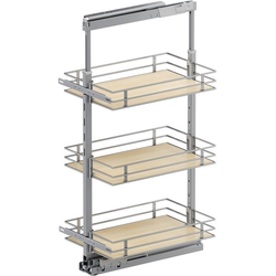 37-1/2 to 47-1/4 Inch Height VS TAL Pantry Scalea Base Pullout For 15 Inch Cabinet Opening Width, Platinum / Maple
