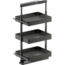 37-1/2 to 47-1/4 Inch Height VS TAL Pantry Planero Base Pullout For 18 Inch Cabinet Opening Width, Carbon Steel Gray