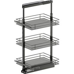 37-1/2 to 47-1/4 Inch Height VS TAL Pantry Saphir Base Pullout For 18 Inch Cabinet Opening Width, Carbon Steel Gray