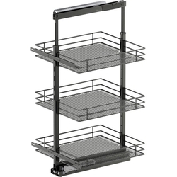 37-1/2 to 47-1/4 Inch Height VS TAL Pantry Saphir Base Pullout For 21 Inch Cabinet Opening Width, Carbon Steel Gray