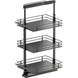 37-1/2 to 47-1/4 Inch Height VS TAL Pantry Scalea Base Pullout For 18 Inch Cabinet Opening Width, Carbon Steel Gray
