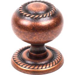 Saturn 1-1/4 Inch Diameter Aged Copper Cabinet Knob