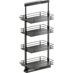 47-1/4 to 57 Inch Height VS TAL Pantry Scalea Base Pullout For 15 Inch Cabinet Opening Width, Carbon Steel Gray