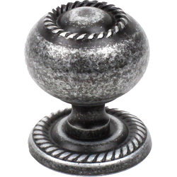 Saturn 1-1/4 Inch Diameter Aged Silver Cabinet Knob
