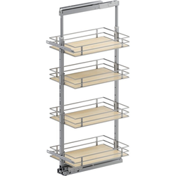 47-1/4 to 57 Inch Height VS TAL Pantry Scalea Base Pullout For 15 Inch Cabinet Opening Width, Platinum / Maple