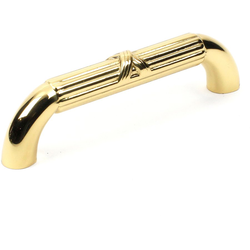 Georgian 3-3/4 Inch Center to Center Polished Brass Cabinet Pull