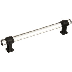 Glacio 6-5/16 Inch Center to Center Clear/Black Bronze Cabinet Pull (Handle)