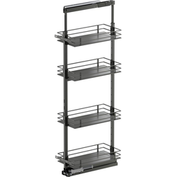 57 to 67 Inch Height VS TAL Pantry Scalea Base Pullout For 12 Inch Cabinet Opening Width, Carbon Steel Gray