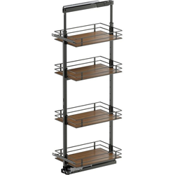 57 to 67 Inch Height VS TAL Pantry Scalea Base Pullout For 15 Inch Cabinet Opening Width, Carbon Steel Gray / Walnut
