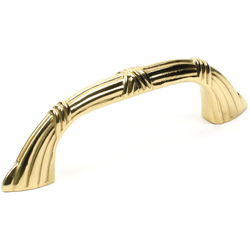 Georgian 3 Inch Center to Center Polished Brass Cabinet Pull