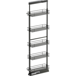 67 to 76-3/4 Inch Height VS TAL Pantry Saphir Base Pullout For 9 Inch Cabinet Opening Width, Carbon Steel Gray
