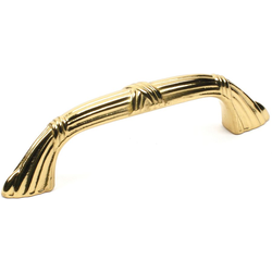 Georgian 3-1/2 Inch Center to Center Polished Brass Cabinet Pull