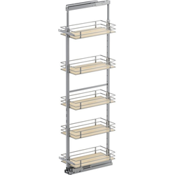 67 to 76-3/4 Inch Height VS TAL Pantry Scalea Base Pullout For 12 Inch Cabinet Opening Width, Platinum / Maple