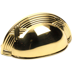 Georgian 3 Inch Center to Center Polished Brass Cabinet Cup Pull