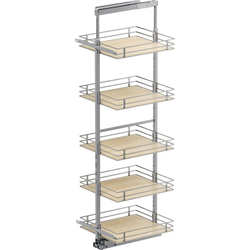 67 to 76-3/4 Inch Height VS TAL Pantry Scalea Base Pullout For 21 Inch Cabinet Opening Width, Platinum / Maple