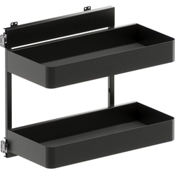VS SUB Side Side Mounted 2 Basket Base Pullout, 12" Minimum Cabinet Opening Width, 20" Installation Height, Planero Unhanded for L/R Hinged Cabinets, Carbon Steel Gray