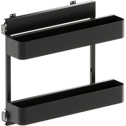 VS SUB Side Side Mounted 2 Basket Base Pullout, 6" Minimum Cabinet Opening Width, 20" Installation Height, Planero Unhanded for L/R Hinged Cabinets, Carbon Steel Gray / Walnut