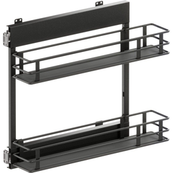 VS SUB Side Side Mounted 2 Basket Base Pullout, 6" Minimum Cabinet Opening Width, 20" Installation Height, Scalea Unhanded for L/R Hinged Cabinets, Carbon Steel Gray