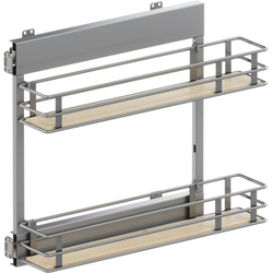 VS SUB Side Side Mounted 2 Basket Base Pullout, 6" Minimum Cabinet Opening Width, 20" Installation Height, Scalea Unhanded for L/R Hinged Cabinets, Platinum