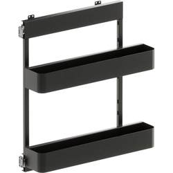 VS SUB Side Side Mounted 2 Basket Base Pullout, 6" Minimum Cabinet Opening Width, 25" Installation Height, Planero Unhanded for L/R Hinged Cabinets, Carbon Steel Gray