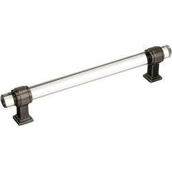 Glacio 6-5/16 Inch Center to Center Clear/Gunmetal Cabinet Pull (Handle)