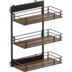 VS SUB Side Side Mounted 3 Basket Base Pullout, 12" Minimum Cabinet Opening Width, 30-1/2" Installation Height, Scalea Unhanded for L/R Hinged Cabinets, Carbon Steel Gray / Walnut