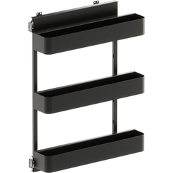 VS SUB Side Side Mounted 3 Basket Base Pullout, 6" Minimum Cabinet Opening Width, 30-1/2" Installation Height, Planero Unhanded for L/R Hinged Cabinets, Carbon Steel Gray