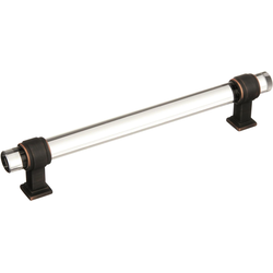 Glacio 6-5/16 Inch Center to Center Clear/Oil-Rubbed Bronze Cabinet Pull (Handle)