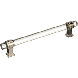 Glacio 6-5/16 Inch Center to Center Clear/Polished Nickel Cabinet Pull (Handle)