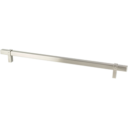 18 Inch Center to Center Rivet Rebel Transitional Appliance Pull, Brushed Nickel